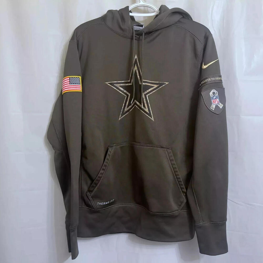2015 Nike NFL Salute To Service Dallas Cowboys Hoodie Men's Medium M Green